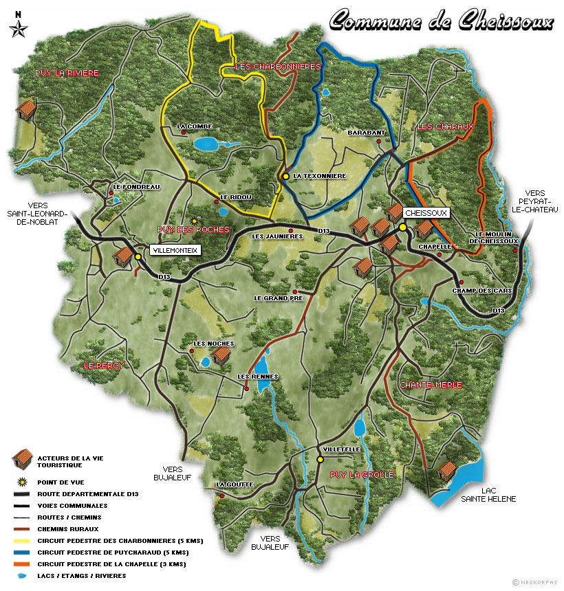 carte touristique du limousin