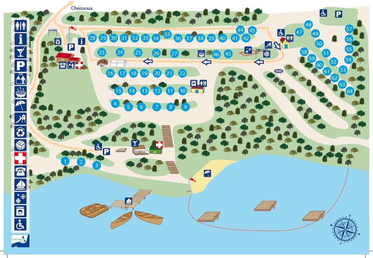 Plattegrond van de camping